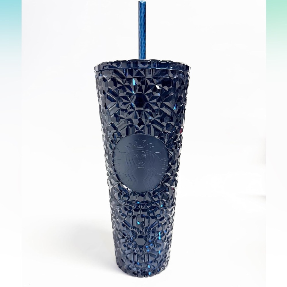 New Starbucks navy blue Textured Accent Tumbler 24 oz